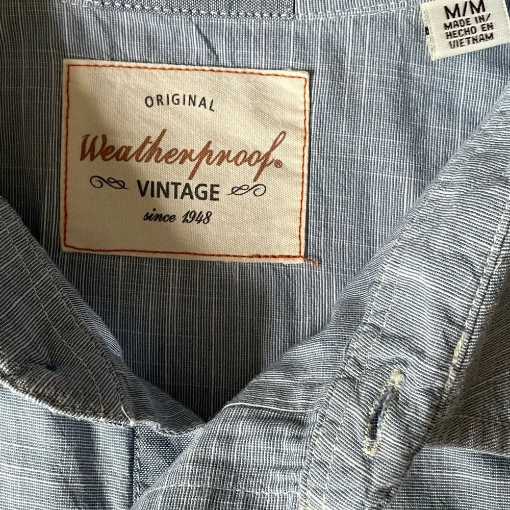 $5 FLASH SALE! Original Weatherproof Blue-gray Mens Short Sleeve Shirt, M - Picture 3 of 7